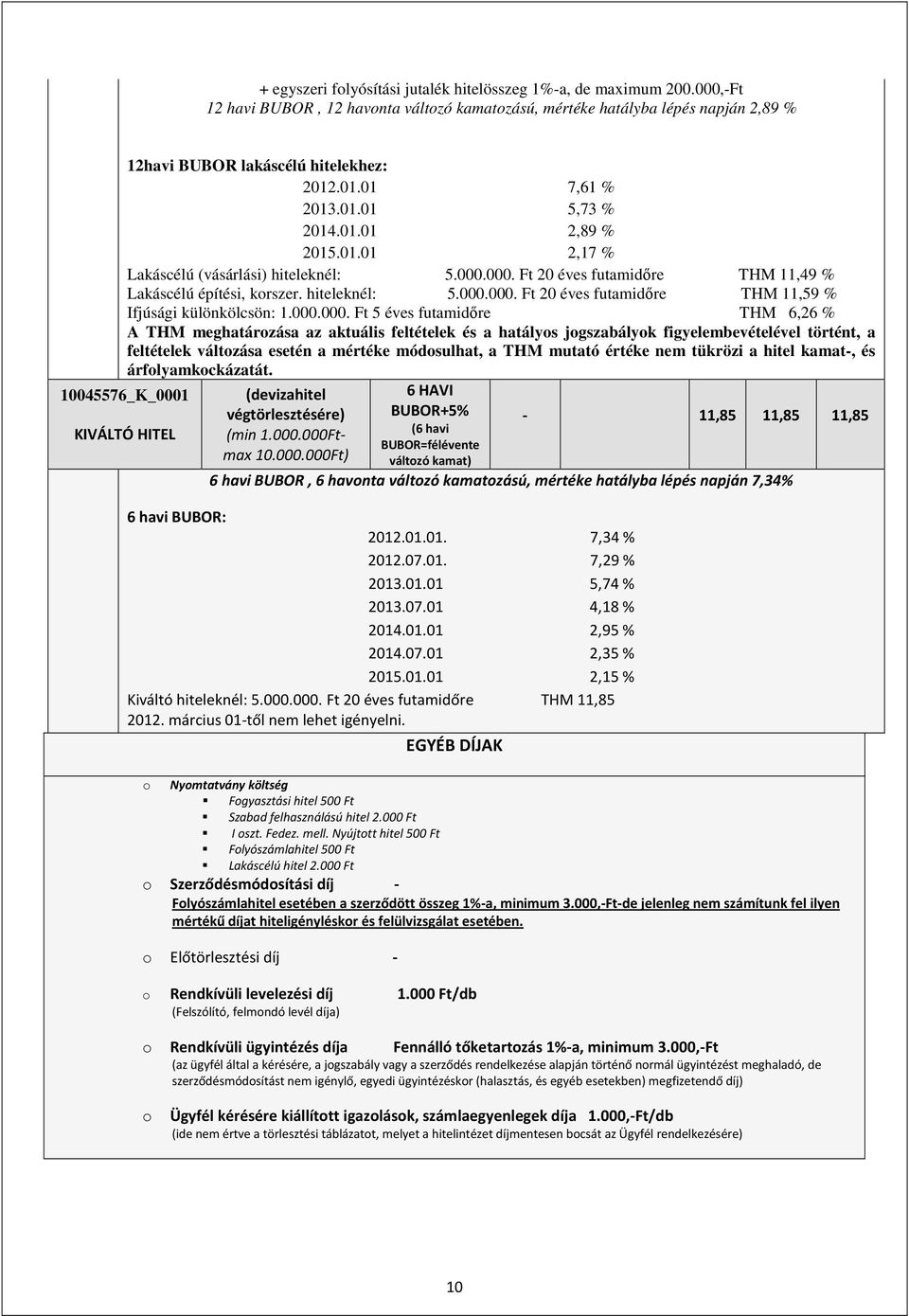 000.000. Ft 5 éves futamidőre THM 6,26 % A THM meghatározása az aktuális feltételek és a hatályos jogszabályok figyelembevételével történt, a feltételek változása esetén a mértéke módosulhat, a THM