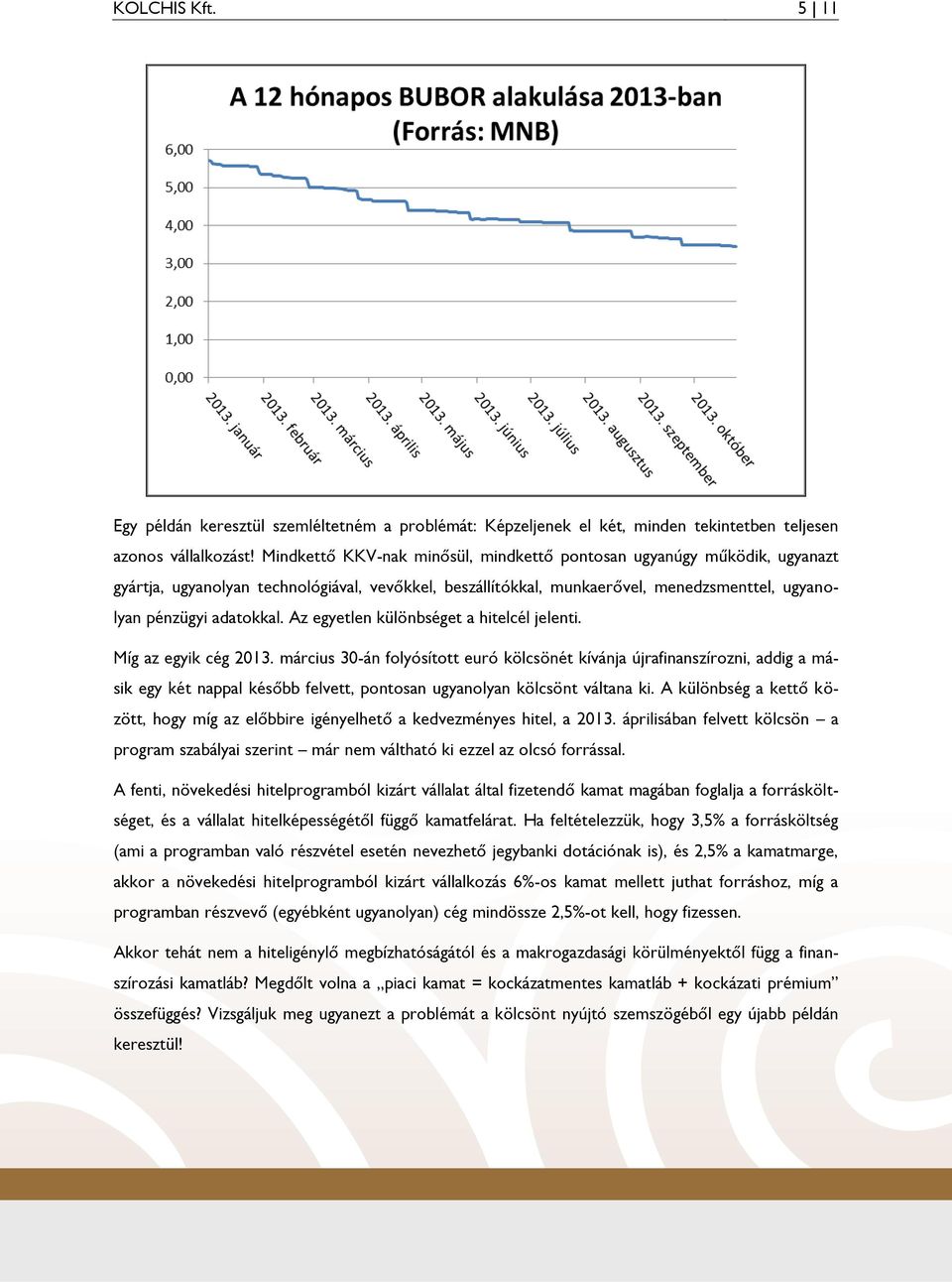 Az egyetlen különbséget a hitelcél jelenti. Míg az egyik cég 2013.