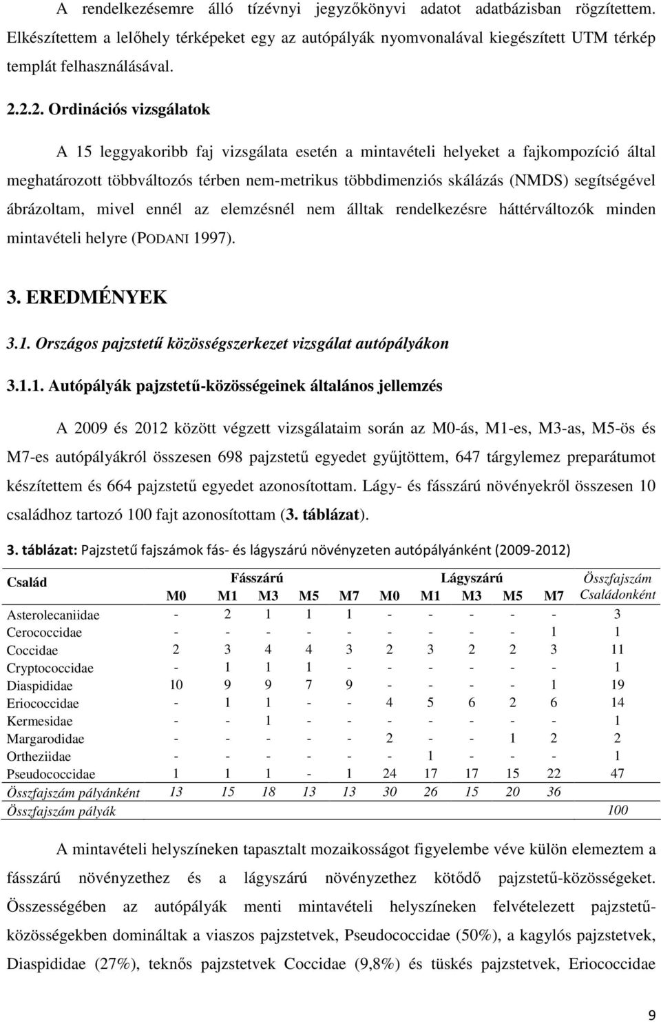 segítségével ábrázoltam, mivel ennél az elemzésnél nem álltak rendelkezésre háttérváltozók minden mintavételi helyre (PODANI 1997). 3. EREDMÉNYEK 3.1. Országos pajzstető közösségszerkezet vizsgálat autópályákon 3.