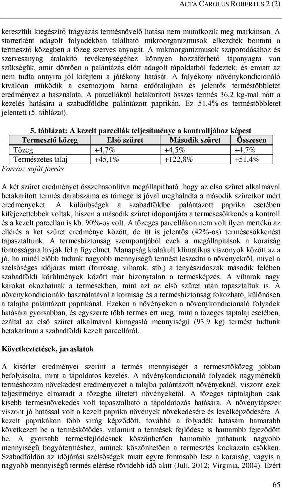 A mikroorganizmusok szaporodásához és szervesanyag átalakító tevékenységéhez könnyen hozzáférhető tápanyagra van szükségük, amit döntően a palántázás előtt adagolt tápoldatból fedeztek, és emiatt az