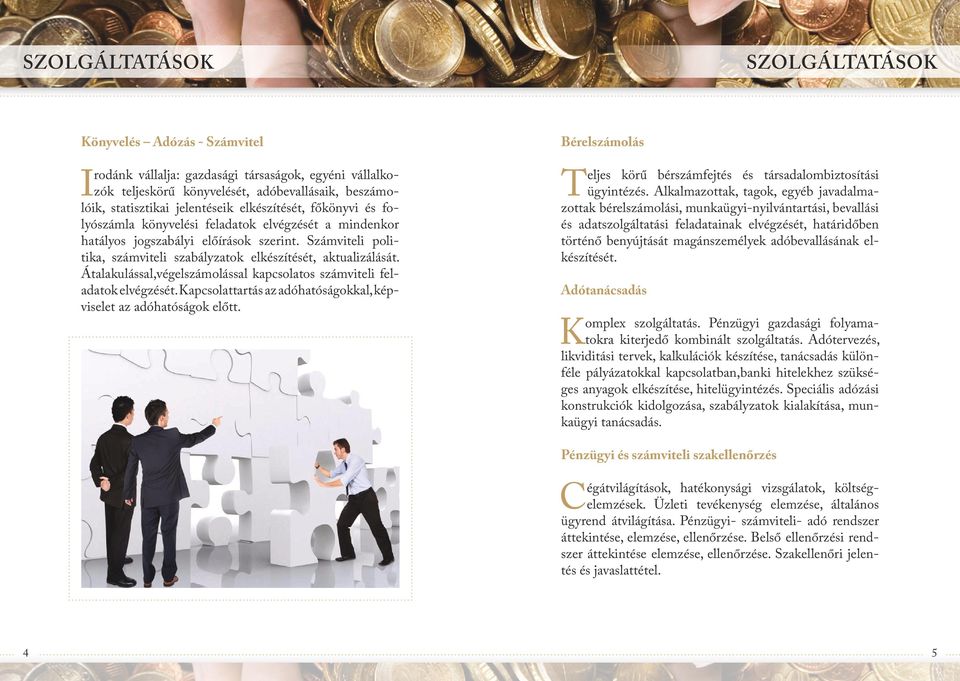 Átalakulással,végelszámolással kapcsolatos számviteli feladatok elvégzését. Kapcsolattartás az adóhatóságokkal, képviselet az adóhatóságok előtt.