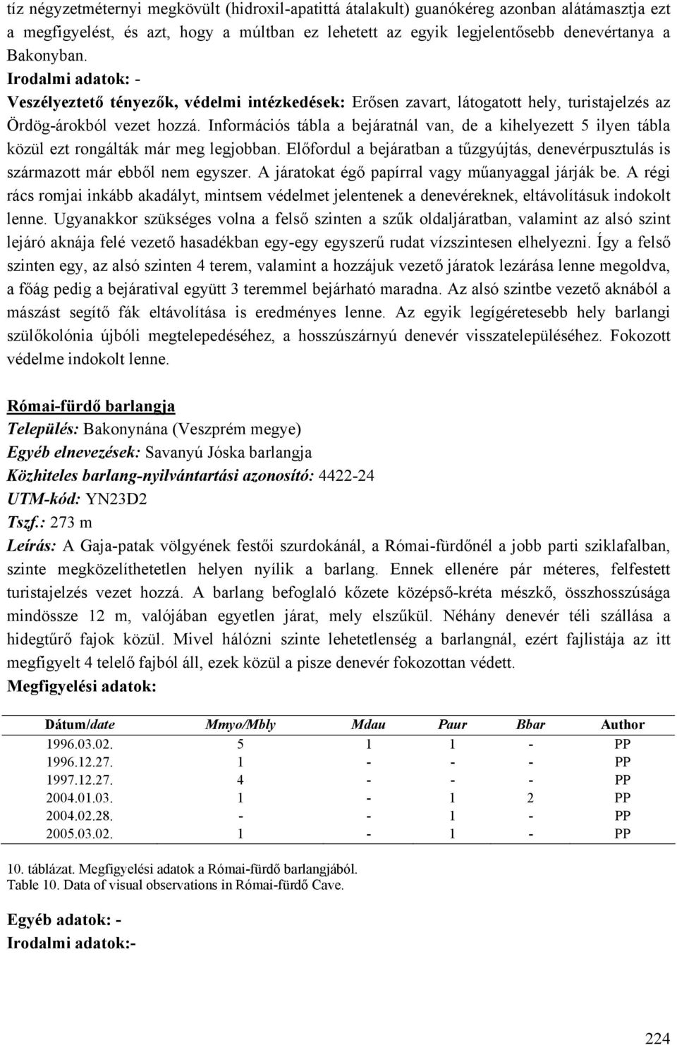 Információs tábla a bejáratnál van, de a kihelyezett 5 ilyen tábla közül ezt rongálták már meg legjobban. Előfordul a bejáratban a tűzgyújtás, denevérpusztulás is származott már ebből nem egyszer.