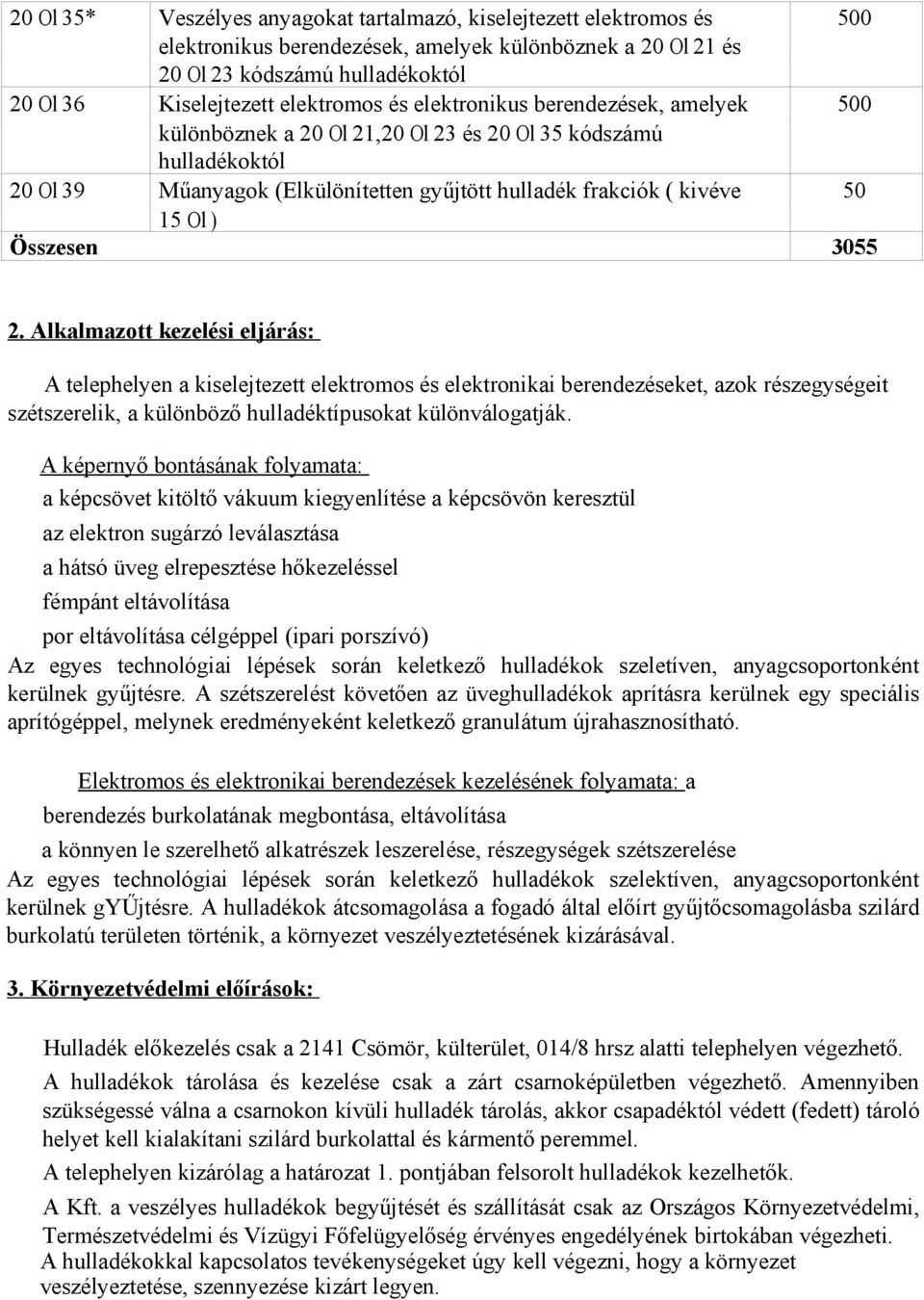 ) Összesen 3055 2.