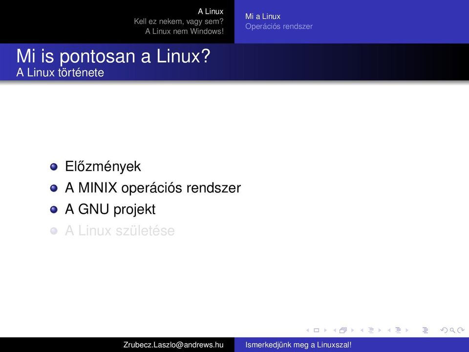 A Linux története Előzmények A