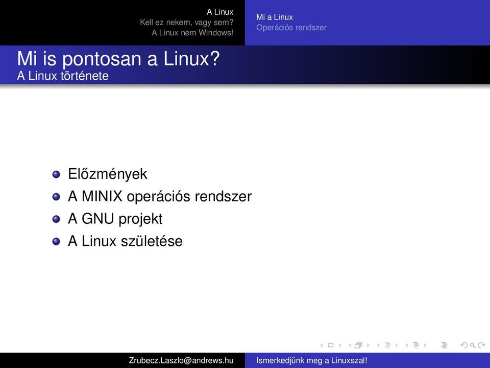 A Linux története Előzmények A