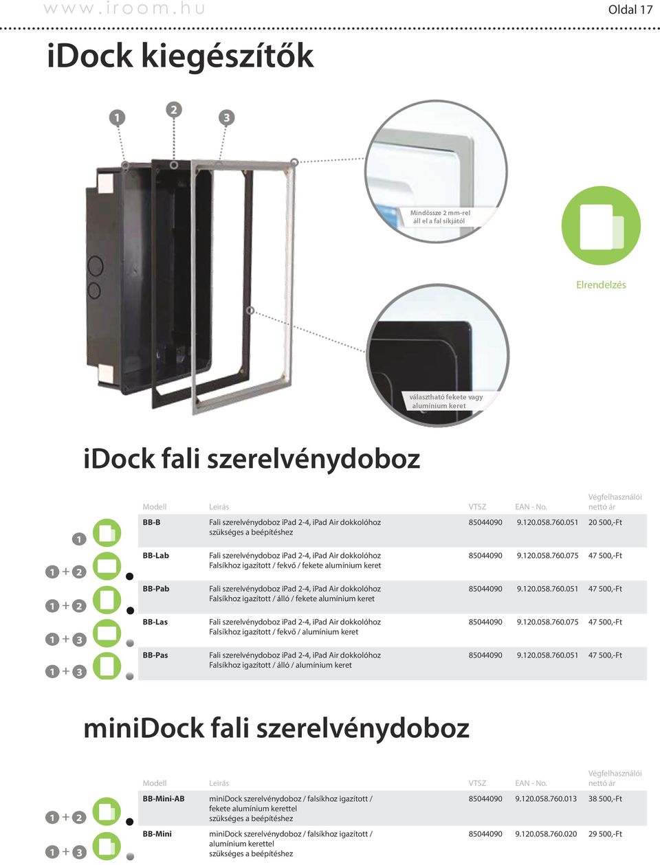 Falsíkhoz igazított / álló / fekete alumínium keret Fali szerelvénydoboz ipad 2-4, ipad Air dokkolóhoz Falsíkhoz igazított / fekvő / alumínium keret Fali szerelvénydoboz ipad 2-4, ipad Air dokkolóhoz