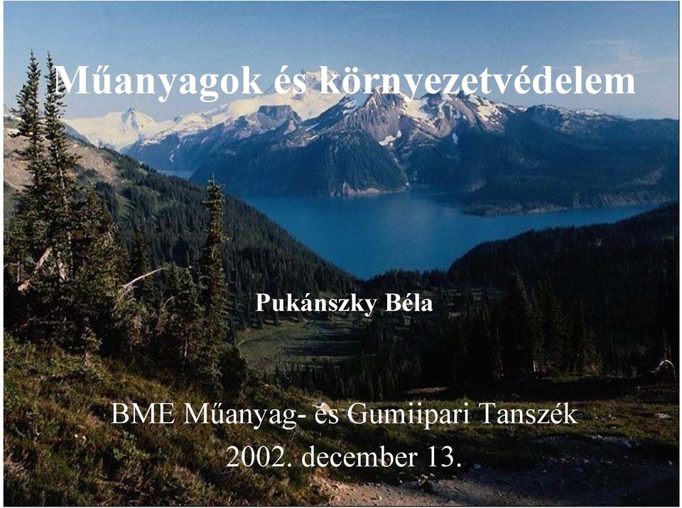 Pukánszky Béla BME