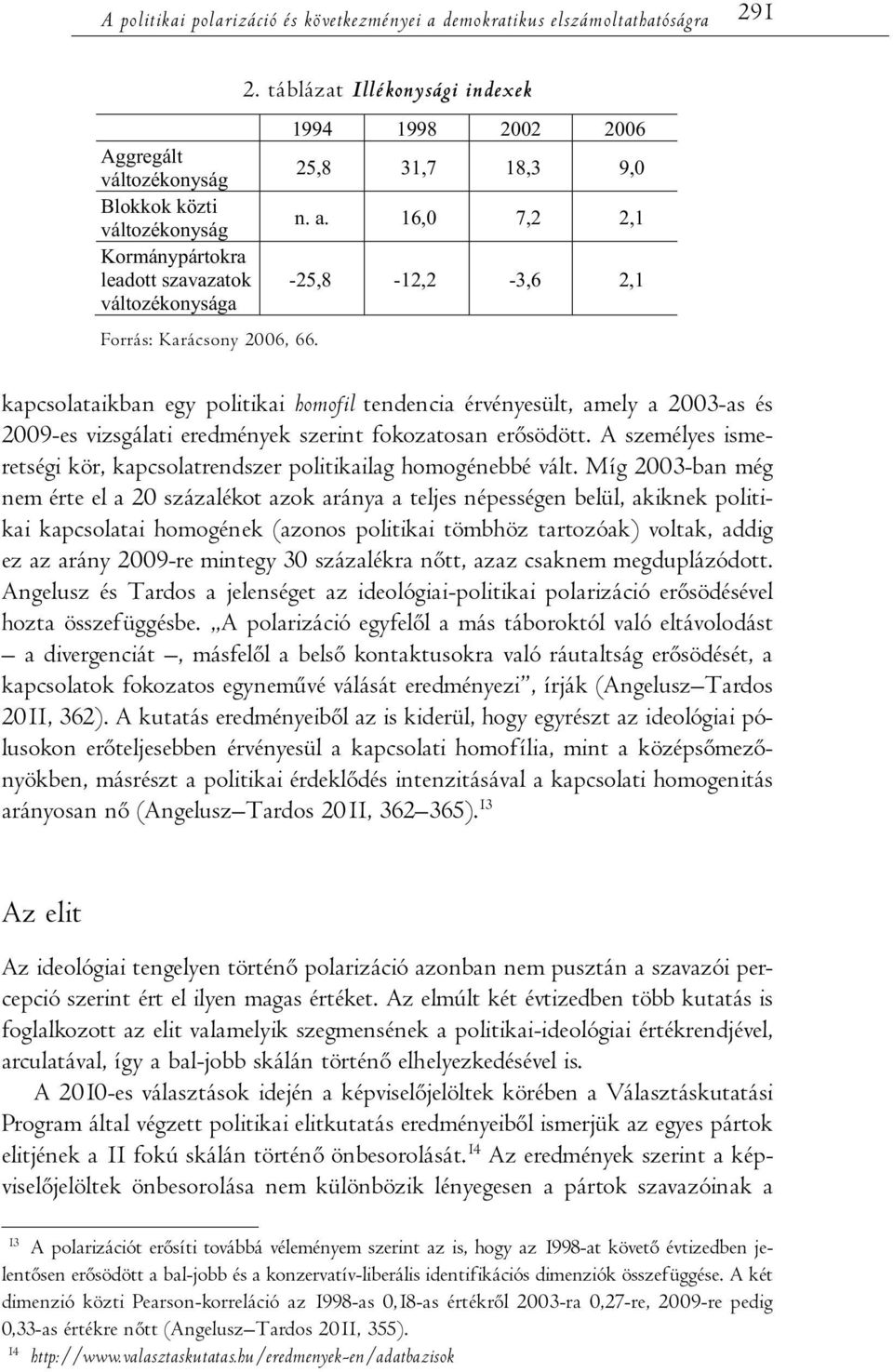 16,0 7,2 2,1-25,8-12,2-3,6 2,1 kapcsolataikban egy politikai homofil tendencia érvényesült, amely a 2003-as és 2009-es vizsgálati eredmények szerint fokozatosan erősödött.