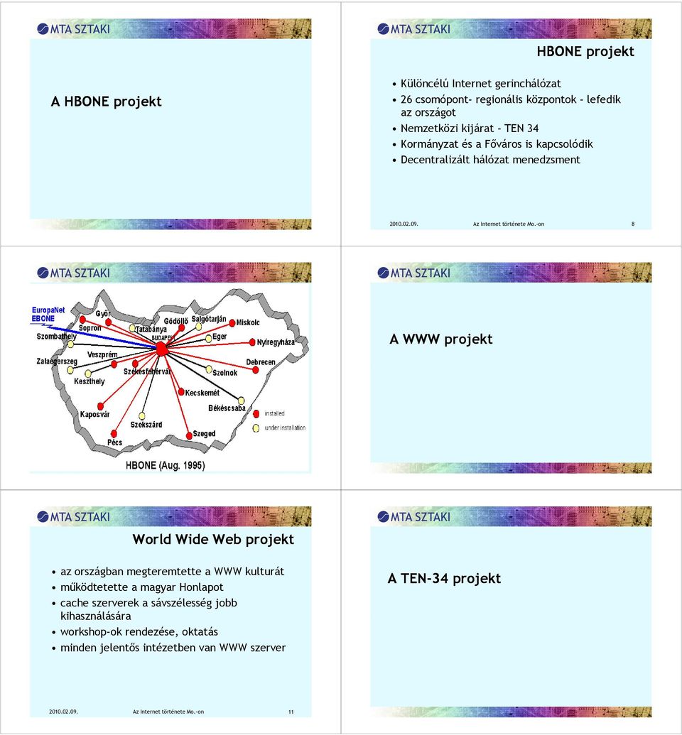 -on 8 A WWW projekt 2010.02.09. Az Internet története Mo.