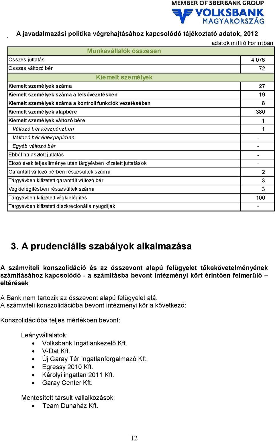 készpénzben 1 Változó bér értékpapírban - Egyéb változó bér - Ebből halasztott juttatás - Előző évek teljesítménye után tárgyévben kfizetett juttatások - Garantált változó bérben részesültek száma 2