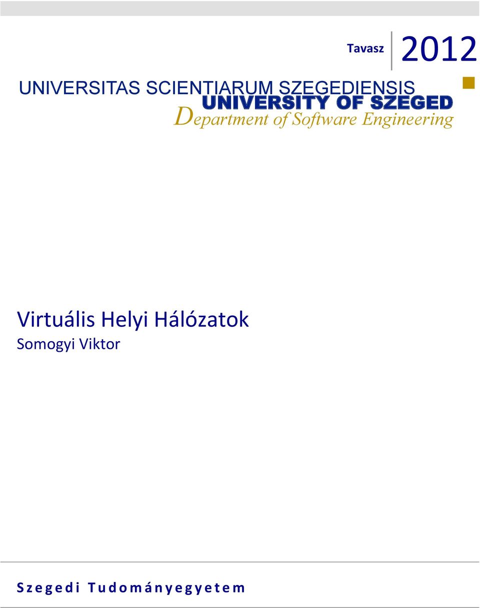 Software Engineering Virtuális Helyi Hálózatok