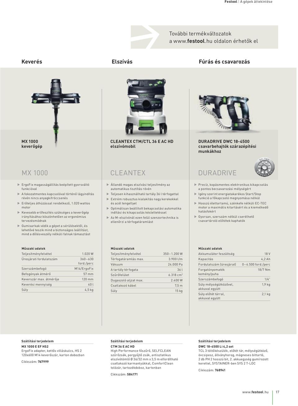 magasságállítás beépített gyorsváltó funkcióval A fokozatmentes kapcsolóval történő lágyindítás révén nincs anyagkifröccsenés Erőteljes áthúzással rendelkező, 1.