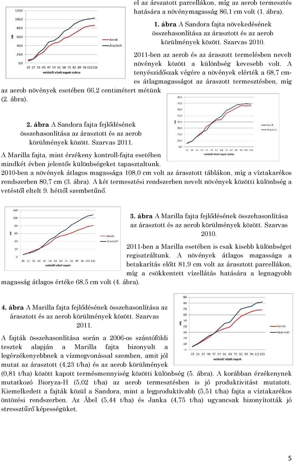 2011-ben az aerob és az áraszott termelésben nevelt növények között a különbség kevesebb volt.