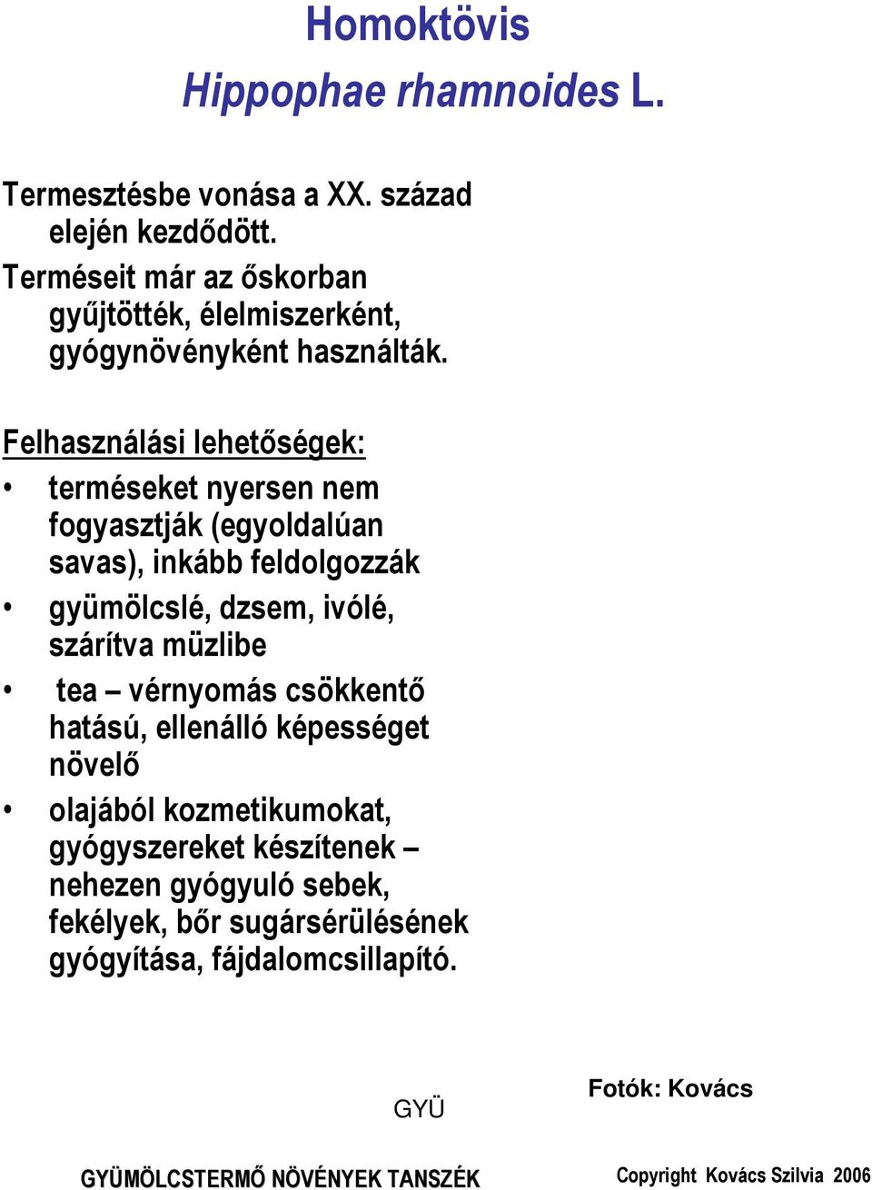 Felhasználási lehetőségek: terméseket nyersen nem fogyasztják (egyoldalúan savas), inkább feldolgozzák gyümölcslé, dzsem, ivólé, szárítva