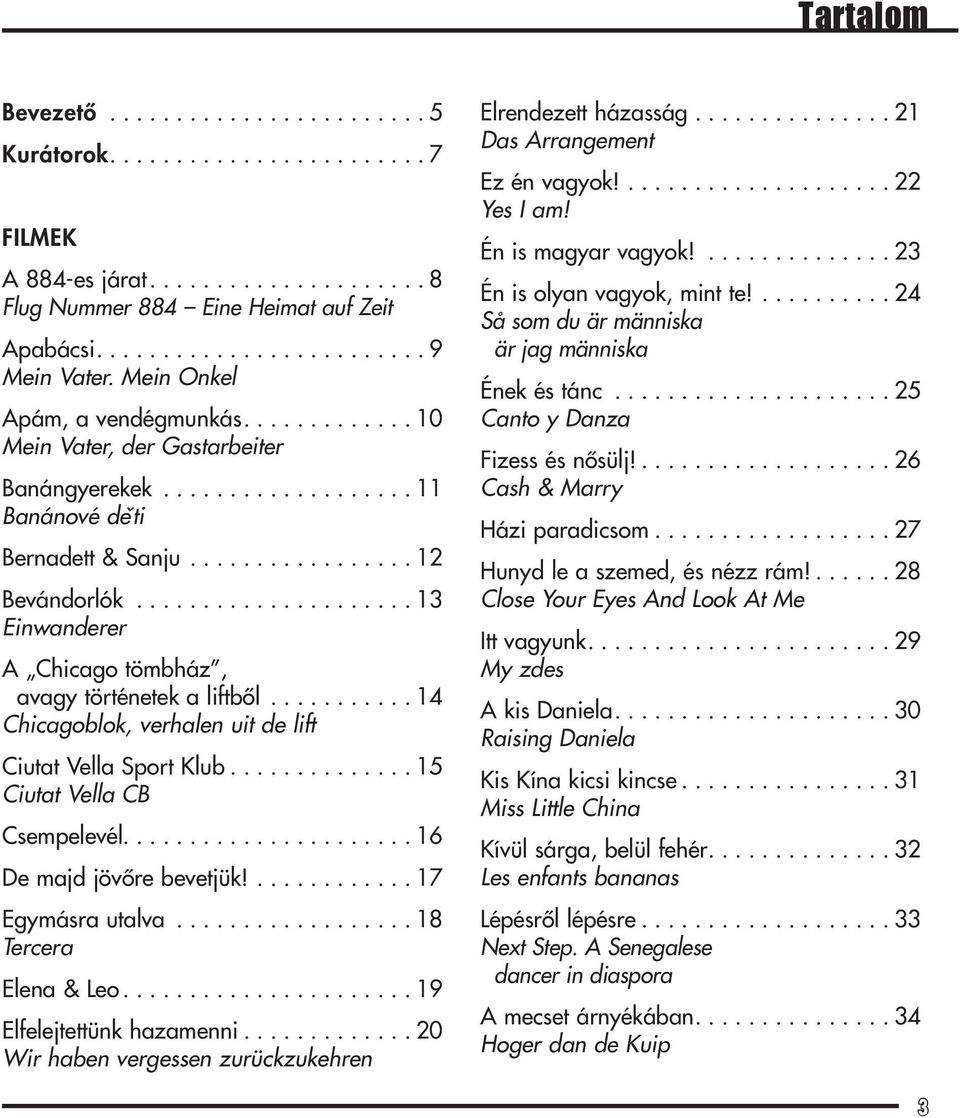 .................... 13 Einwanderer A Chicago tömbház, avagy történetek a liftbôl........... 14 Chicagoblok, verhalen uit de lift Ciutat Vella Sport Klub.............. 15 Ciutat Vella CB Csempelevél.