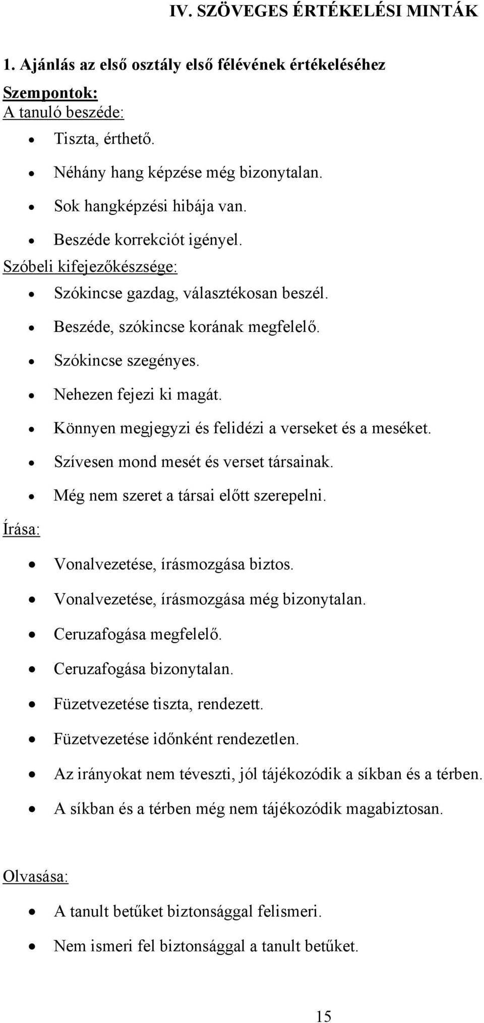 Könnyen megjegyzi és felidézi a verseket és a meséket. Szívesen mond mesét és verset társainak. Még nem szeret a társai előtt szerepelni. Vonalvezetése, írásmozgása biztos.