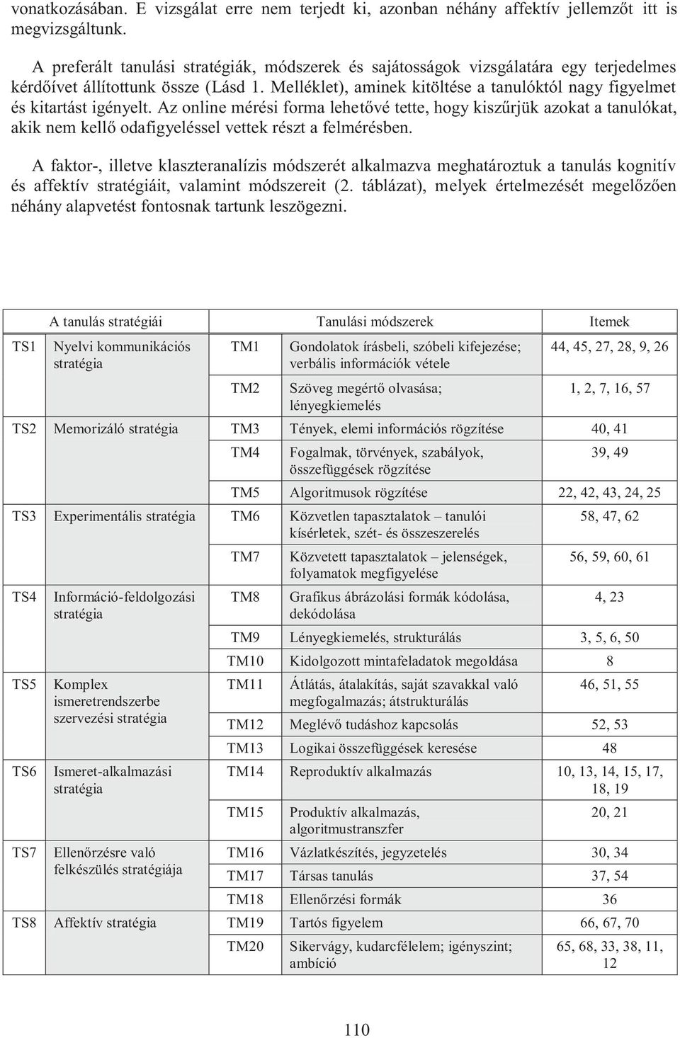 Melléklet), aminek kitöltése a tanulóktól nagy figyelmet és kitartást igényelt.