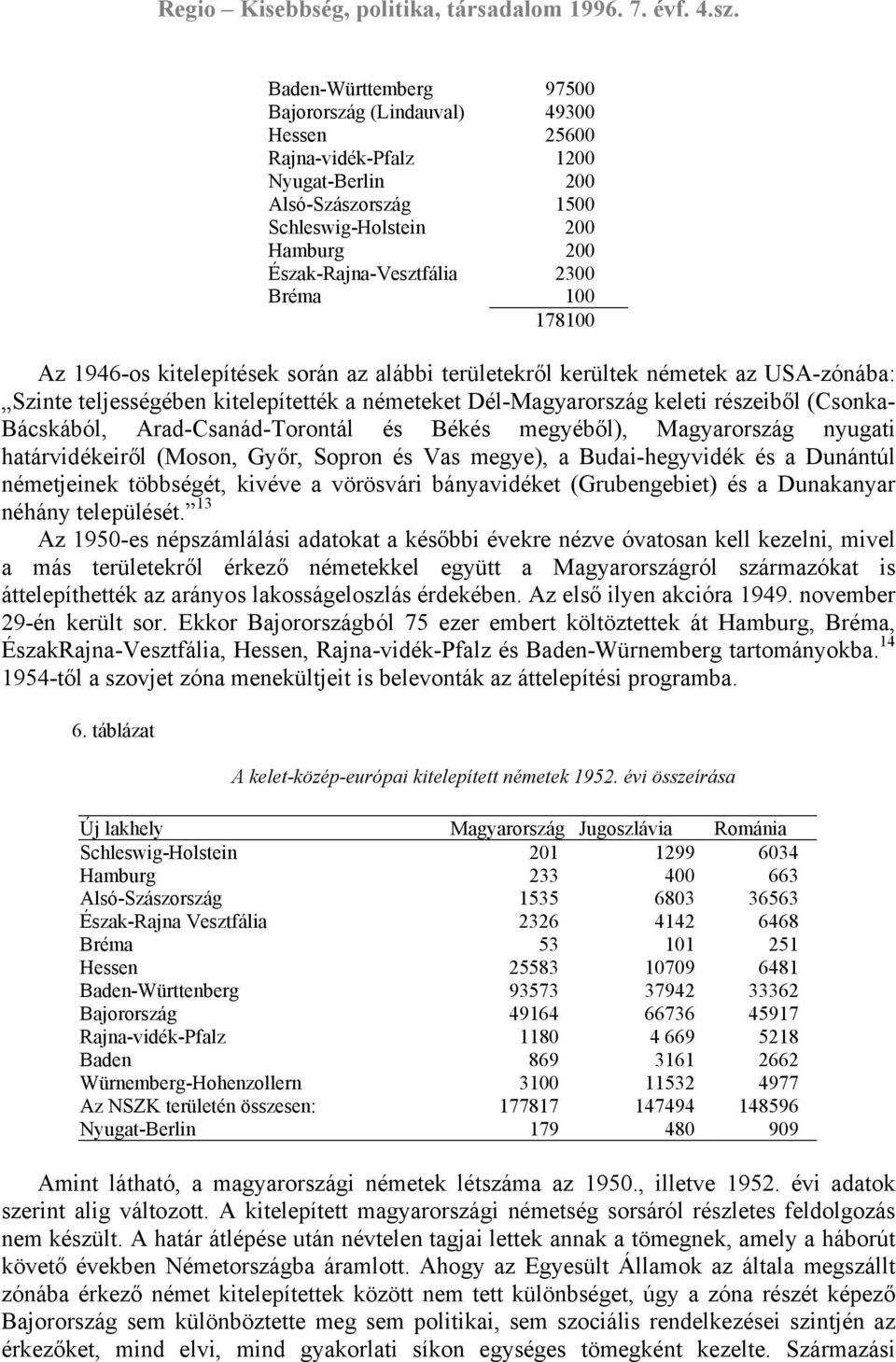 Arad-Csanád-Torontál és Békés megyéből), Magyarország nyugati határvidékeiről (Moson, Győr, Sopron és Vas megye), a Budai-hegyvidék és a Dunántúl németjeinek többségét, kivéve a vörösvári