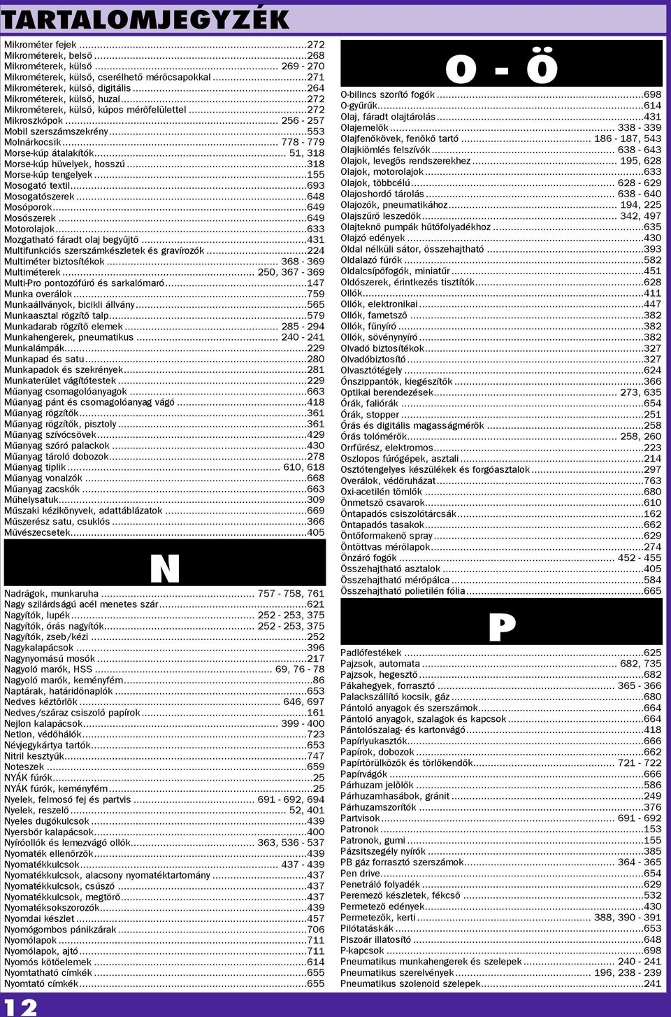 .. 51, 318 Morse-kúp hüveyek, hosszú...318 Morse-kúp tengeyek...155 Mosogató texti...693 Mosogatószerek...648 Mosóporok...649 Mosószerek...649 Motoroajok...633 Mozgatható fáradt oaj begyűjtő.