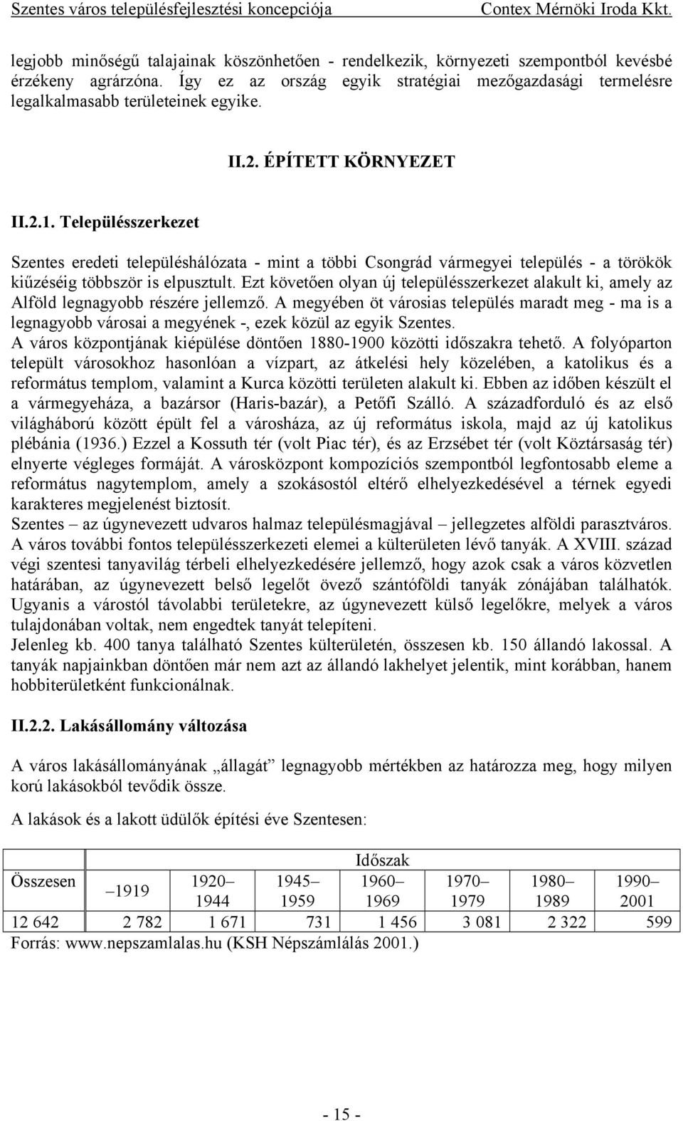 Településszerkezet Szentes eredeti településhálózata - mint a többi Csongrád vármegyei település - a törökök kiűzéséig többször is elpusztult.