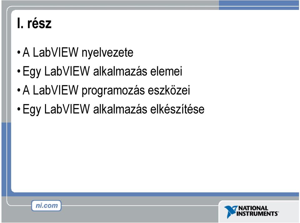 A LabVIEW programozás eszközei