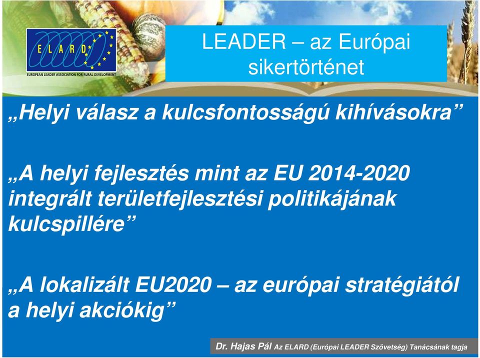politikájának kulcspillére A lokalizált EU2020 az európai stratégiától a