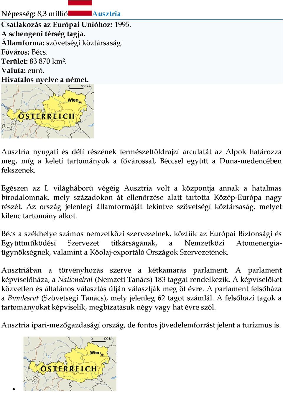 Egészen az I. világháború végéig Ausztria volt a központja annak a hatalmas birodalomnak, mely századokon át ellenőrzése alatt tartotta Közép-Európa nagy részét.