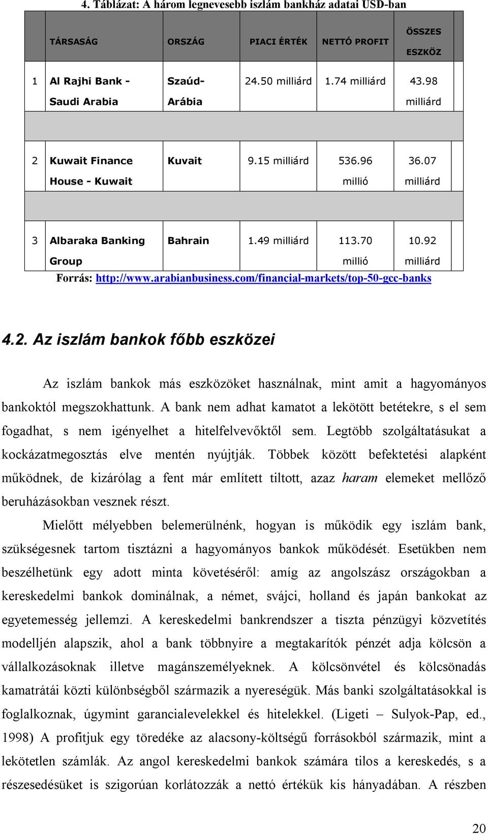 arabianbusiness.com/financial-markets/top-50-gcc-banks 4.2. Az iszlám bankok főbb eszközei Az iszlám bankok más eszközöket használnak, mint amit a hagyományos bankoktól megszokhattunk.