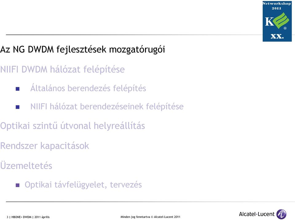 felépítése Optikai szintű útvonal helyreállítás Rendszer