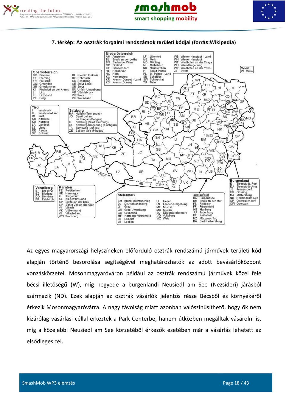 Mosonmagyaróváron például az osztrák rendszámú járművek közel fele bécsi illetőségű (W), míg negyede a burgenlandi Neusiedl am See (Nezsideri) járásból származik (ND).