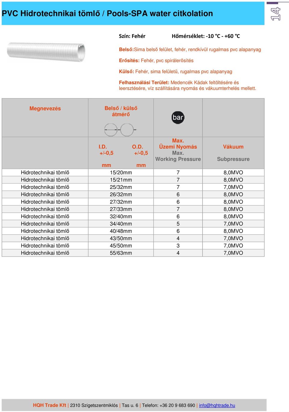 Vákuum Subpressure Hidrotechnikai 15/20mm 7 8,0MVO Hidrotechnikai 15/21mm 7 8,0MVO Hidrotechnikai 25/32mm 7 7,0MVO Hidrotechnikai 26/32mm 6 8,0MVO Hidrotechnikai 27/32mm 6 8,0MVO