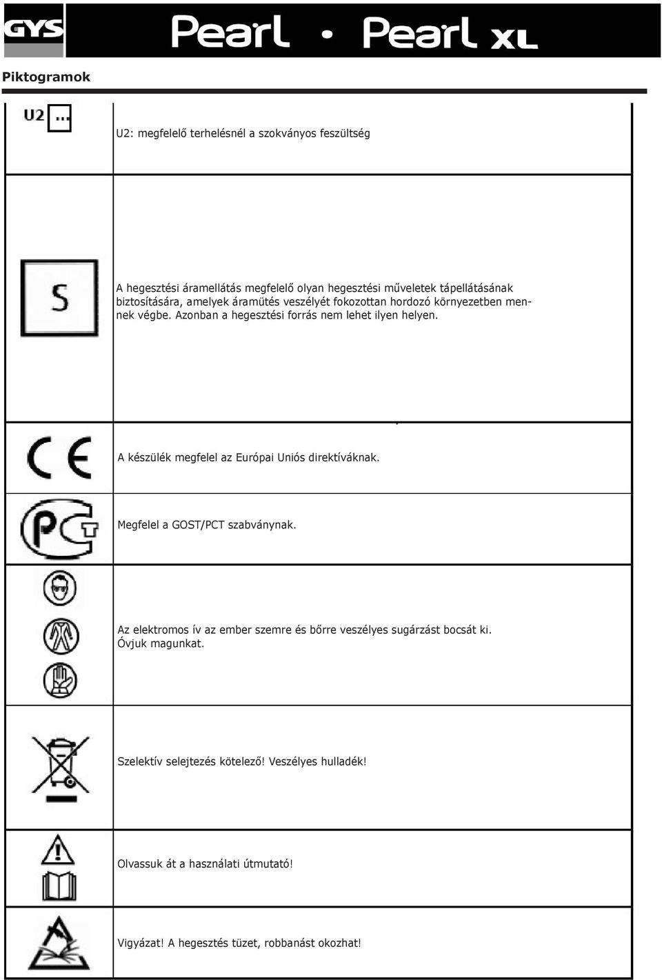 A készülék megfelel az Európai Uniós direktíváknak. Megfelel a GOST/PCT szabványnak.