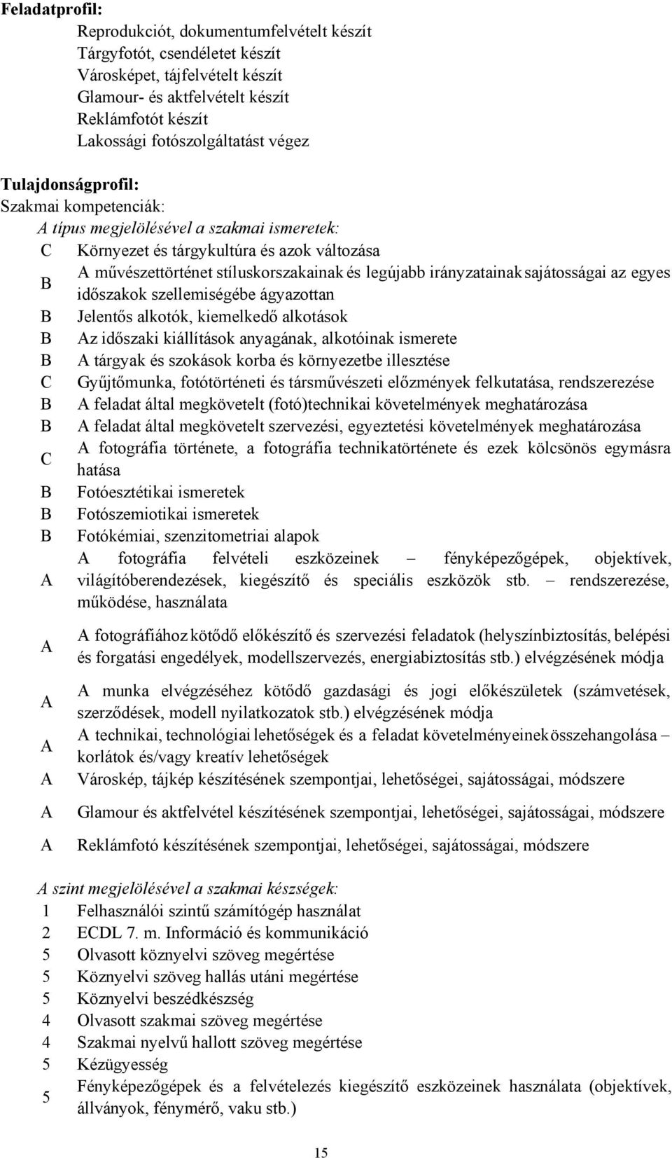 irányzatainak sajátosságai az egyes időszakok szellemiségébe ágyazottan B Jelentős alkotók, kiemelkedő alkotások B Az időszaki kiállítások anyagának, alkotóinak ismerete B A tárgyak és szokások korba