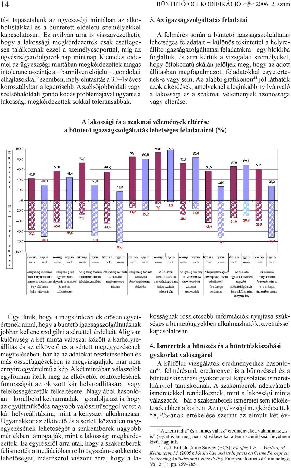 Kiemelést érdemel az ügyészségi mintában megkérdezettek magas intolerancia-szintje a bármilyen előjelű gondolati elhajlásokkal szemben, mely elutasítás a 30 49 éves korosztályban a legerősebb.