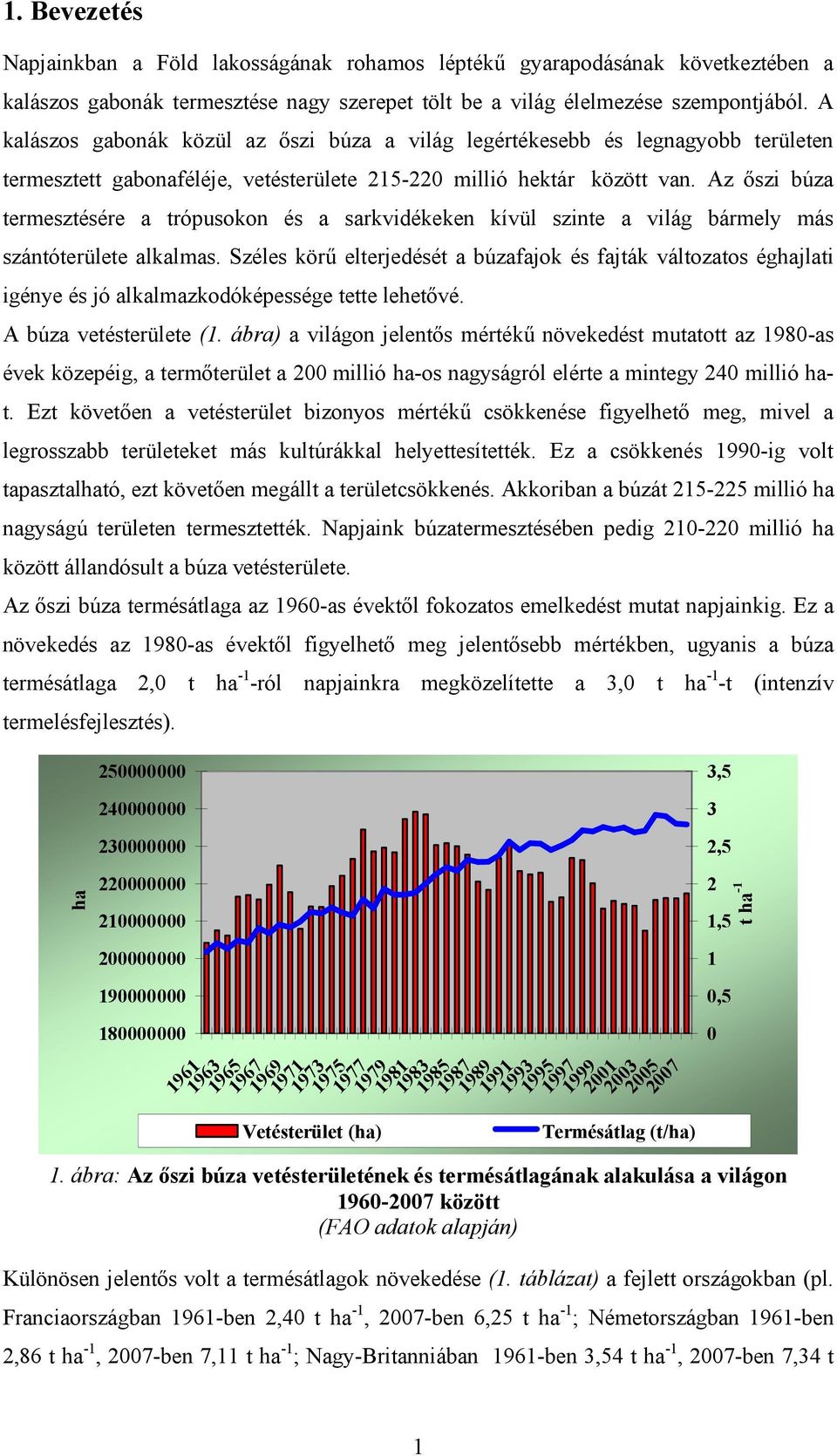 Az őszi búza termesztésére a trópusokon és a sarkvidékeken kívül szinte a világ bármely más szántóterülete alkalmas.