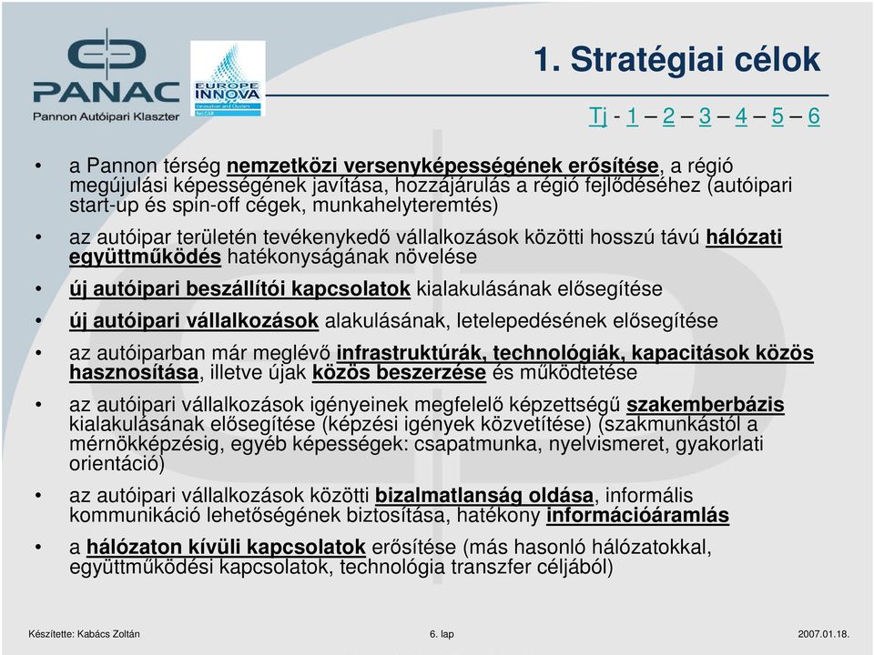 új autóipari vállalkozások alakulásának, letelepedésének elősegítése az autóiparban már meglévő infrastruktúrák, technológiák, kapacitások közös hasznosítása, illetve újak közös beszerzése és