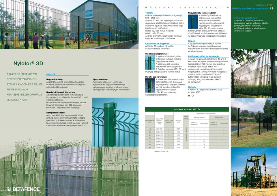 Rendkívül hosszú élettartam A Betafence felületvédelmi technológiája a legmagasabb szintű eljárás, és rendkívül hosszú élettartamot biztosít.