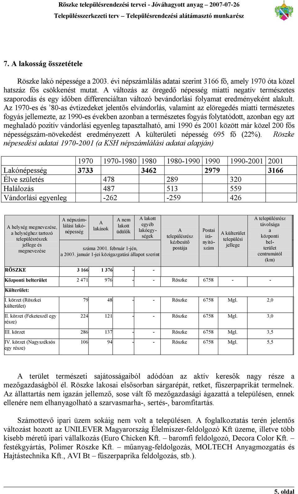 Az 1970-es és 80-as évtizedeket jelentős elvándorlás, valamint az elöregedés miatti természetes fogyás jellemezte, az 1990-es években azonban a természetes fogyás folytatódott, azonban egy azt