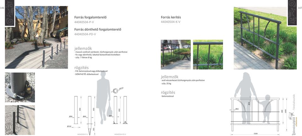 kivitelben súly: 7 illetve 8 kg FIX: betonozással vagy dűbelezéssel DÖNTHETŐ: dűbelezéssel acél vázszerkezet