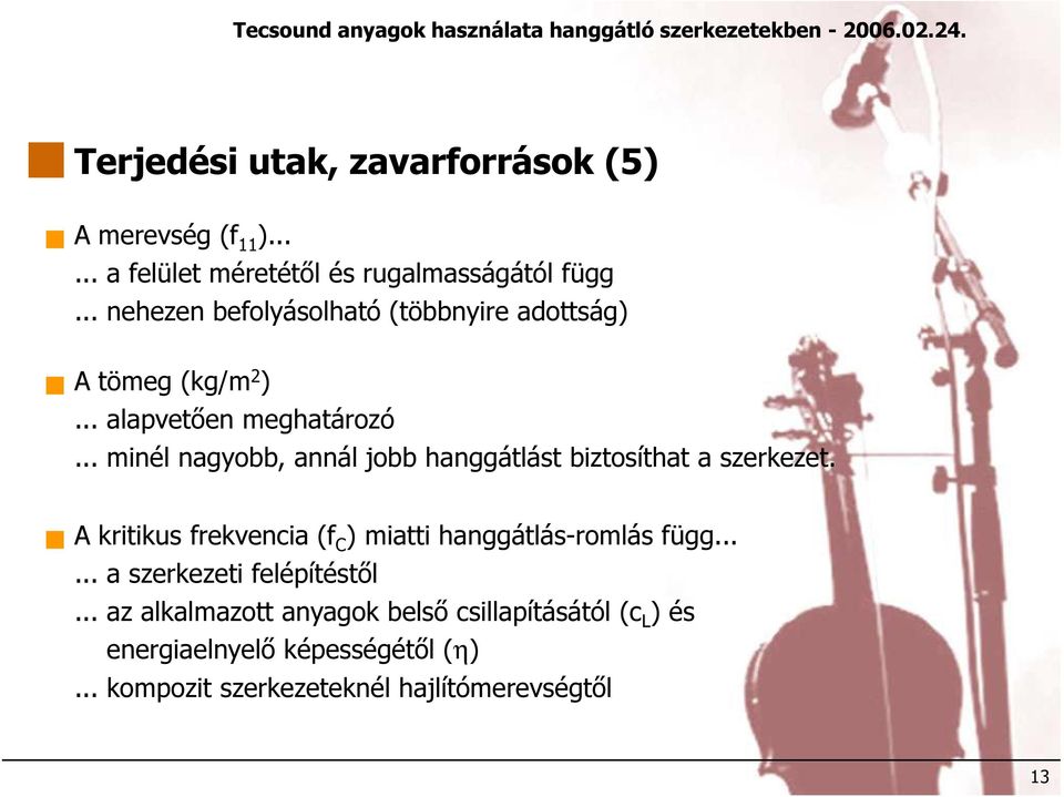 .. minél nagyobb, annál jobb hanggátlást biztosíthat a szerkezet.