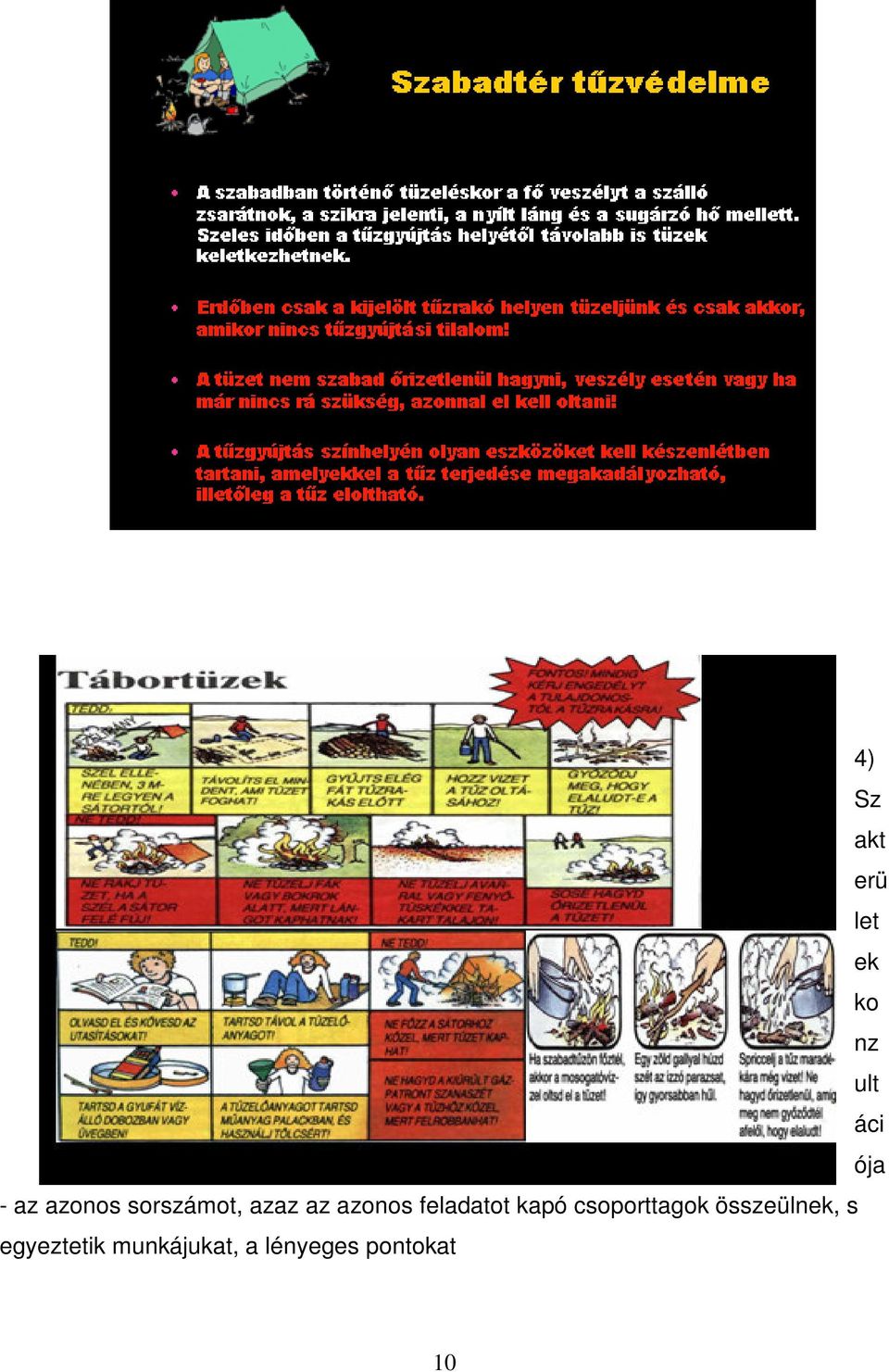 feladatot kapó csoporttagok összeülnek,