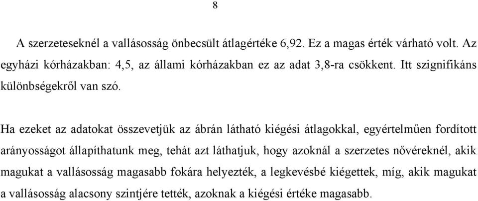 Ha ezeket az adatokat összevetjük az ábrán látható kiégési átlagokkal, egyértelműen fordított arányosságot állapíthatunk meg, tehát azt