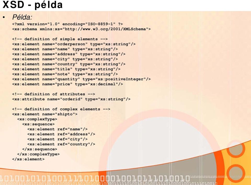 type="xs:string"/> <xs:element name="country" type="xs:string"/> <xs:element name="title" type="xs:string"/> <xs:element name="note" type="xs:string"/> <xs:element name="quantity"