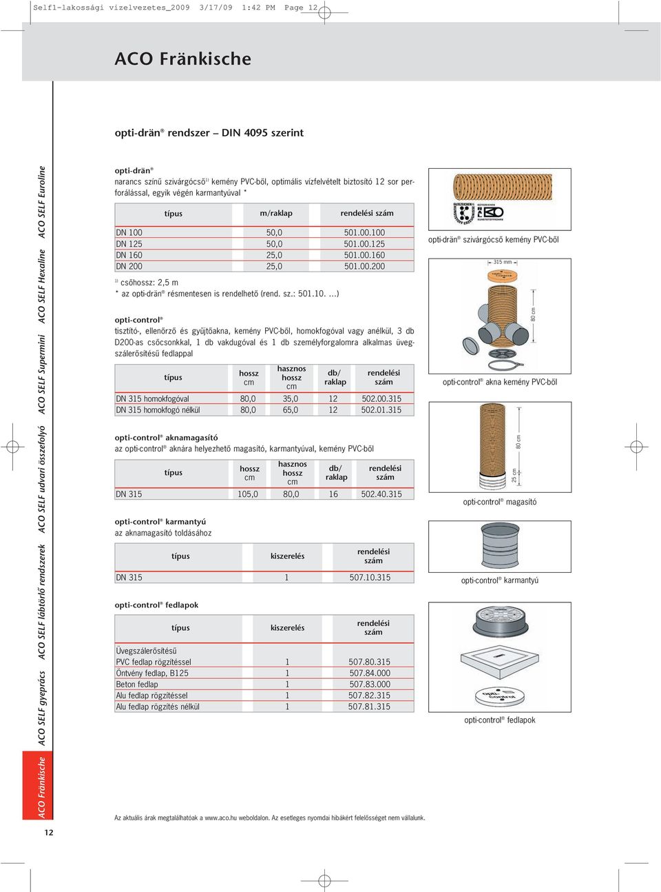 opti-drän résmentesen is rendelhetô (rend. sz.: 501.10.