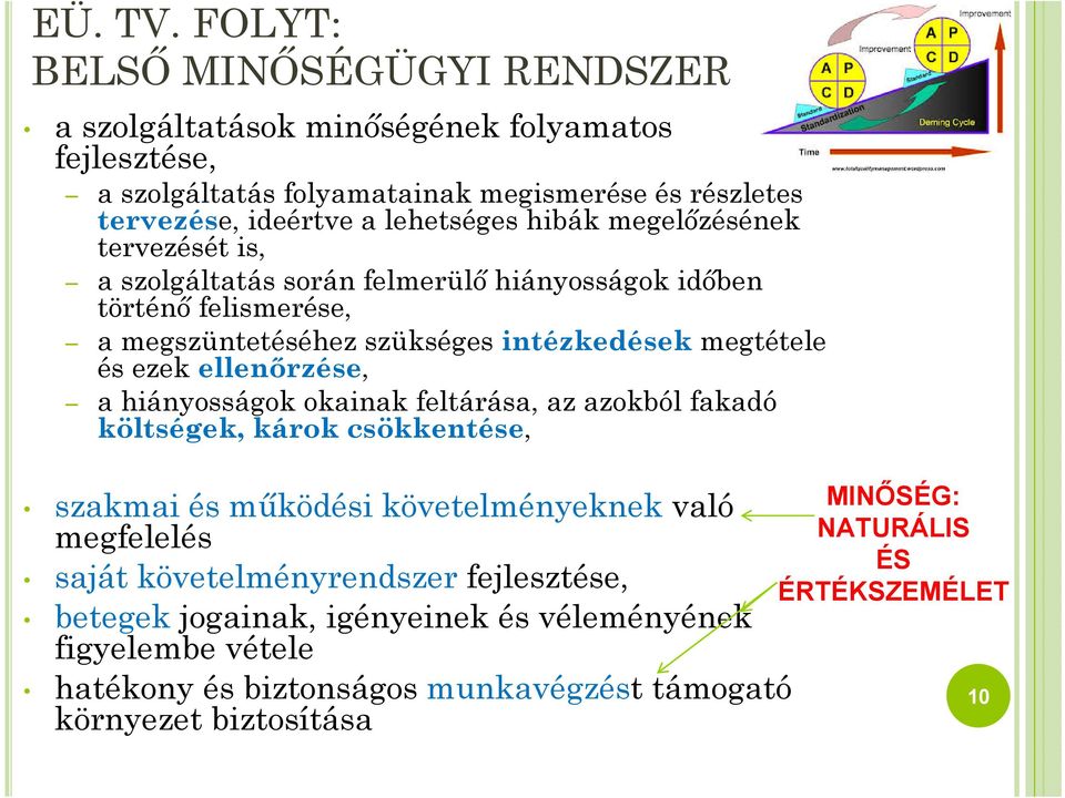 hibák megelőzésének tervezését is, a szolgáltatás során felmerülő hiányosságok időben történő felismerése, a megszüntetéséhez szükséges intézkedések megtétele és ezek