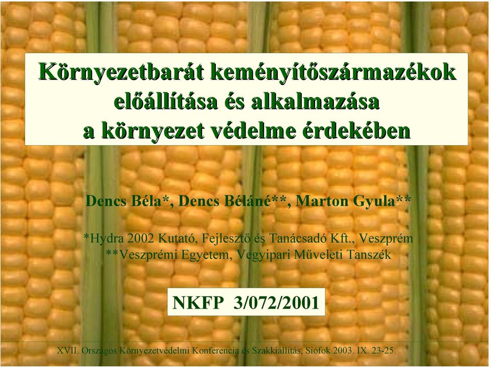 Béláné**, Marton Gyula** *Hydra 2002 Kutató, Fejlesztő és Tanácsadó