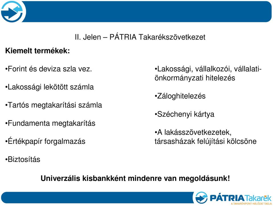 forgalmazás Lakossági, vállalkozói, vállalatiönkormányzati hitelezés Záloghitelezés Széchenyi