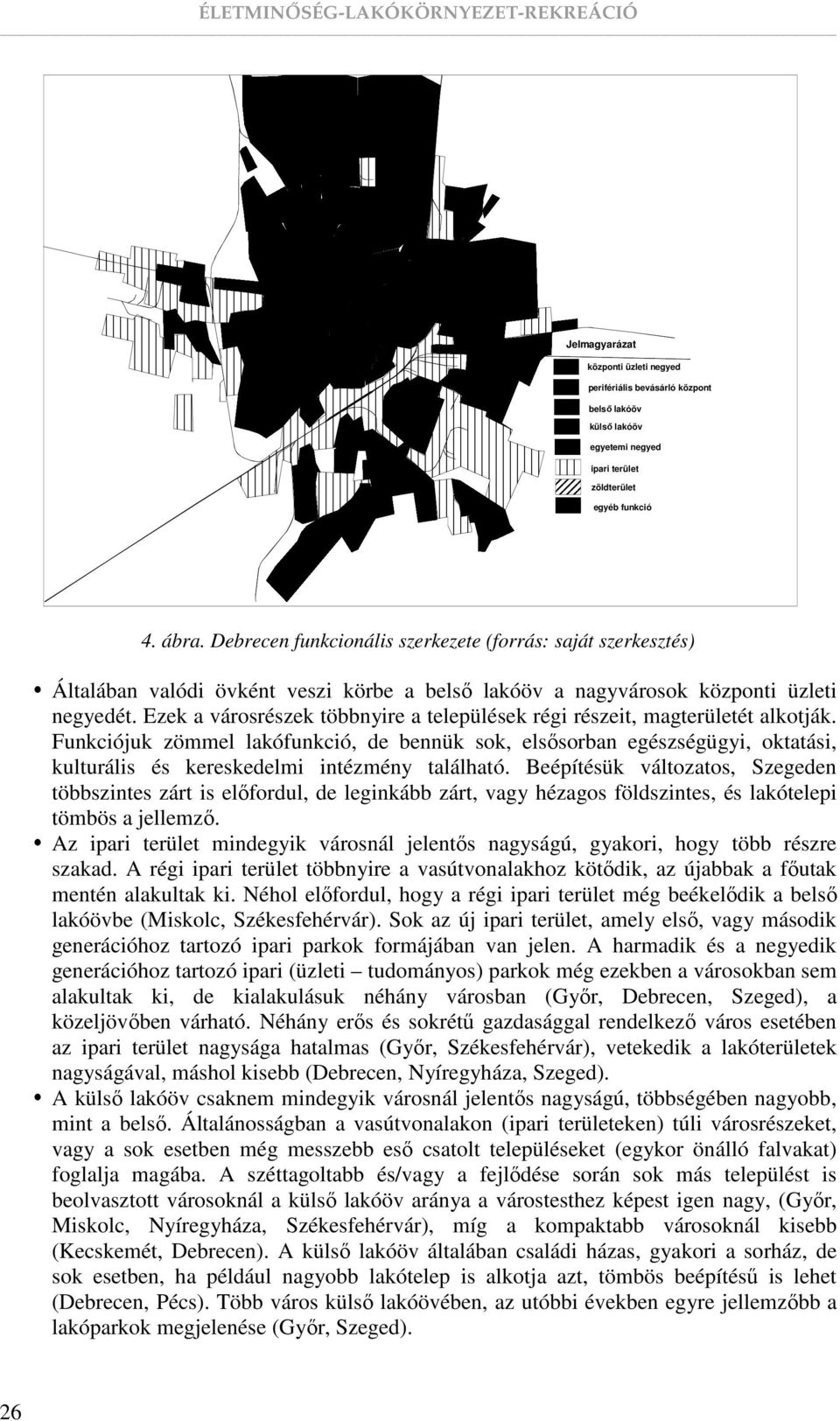 Ezek a városrészek többnyire a települések régi részeit, magterületét alkotják.