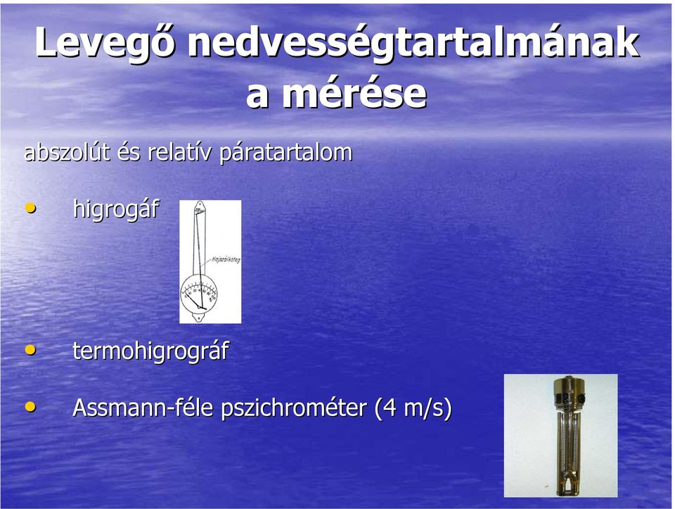 s relatív v páratartalom p higrogáf