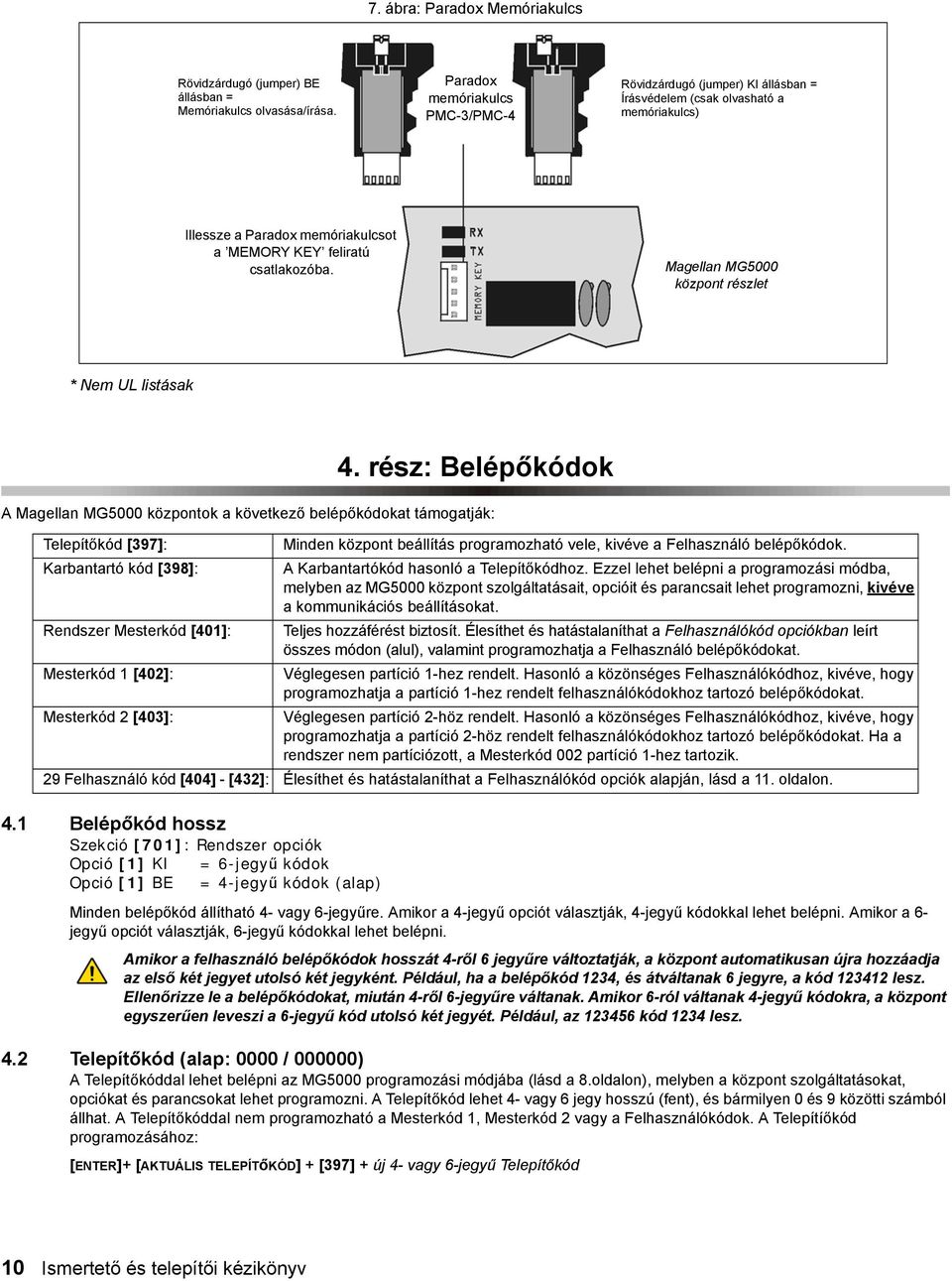 Magellan MG5000 központ részlet * Nem UL listásak 4.